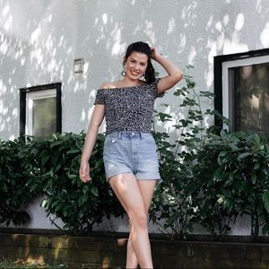 Urban Outfitters High-Waisted Light Denim Shorts